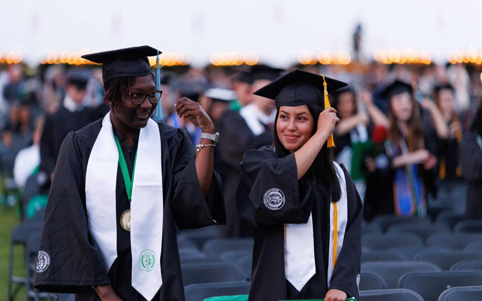 Students at graduation.